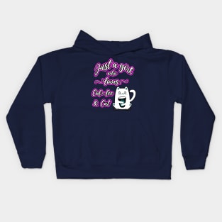 Just A Girl Who Loves Coffee & Cat Kids Hoodie